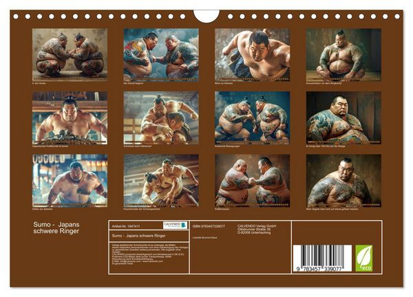 Produktbild: Sumo - Japans schwere Ringer (Wandkalender 2026 DIN A4 quer), CALVENDO Monatskalender