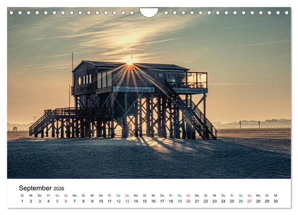 Produktbild: Lichtstimmungen in Sankt Peter-Ording (Wandkalender 2026 DIN A4 quer), CALVENDO Monatskalender