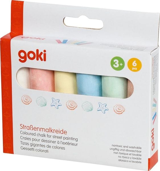 Goki SP406 - Straßenmalkreide, 6er Set