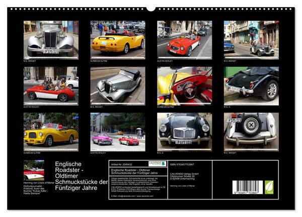 Produktbild: Englische Roadster - Oldtimer Schmuckst&uuml;cke der F&uuml;nfziger Jahre (hochwertiger Premium Wandkalender 2026 DIN A2 quer), Kunstdruck in Hochglanz