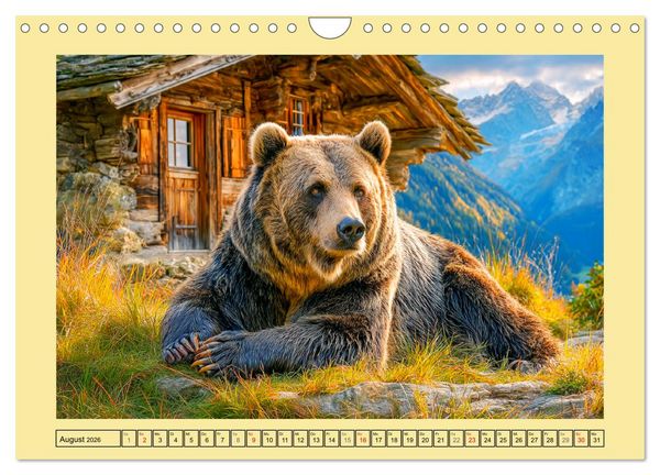 Produktbild: Im Herz der Wildnis. Die beeindruckende St&auml;rke und Stille der B&auml;ren (Wandkalender 2026 DIN A4 quer), CALVENDO Monatskalender