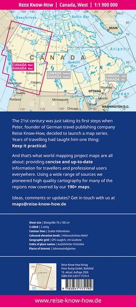 Produktbild: Reise Know-How Landkarte Kanada, West | Canada, West (1:1.900.000)