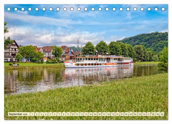 Produktbild: Bodenwerder - entz&uuml;ckende M&uuml;nchhausen-Stadt an der Oberweser (Tischkalender 2026 DIN A5 quer), CALVENDO Monatskalender
