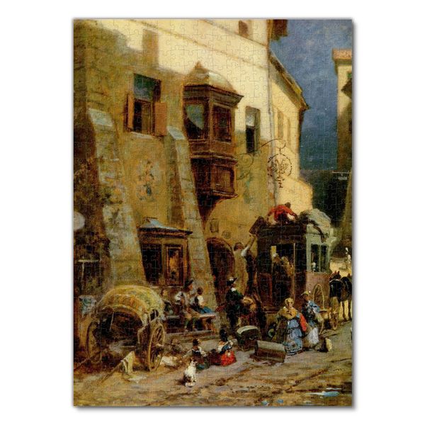 Produktbild: Lais Puzzle Carl Spitzweg - Zollstation in Zirl in Tirol (Zweierlei Reisen) 500 Teile