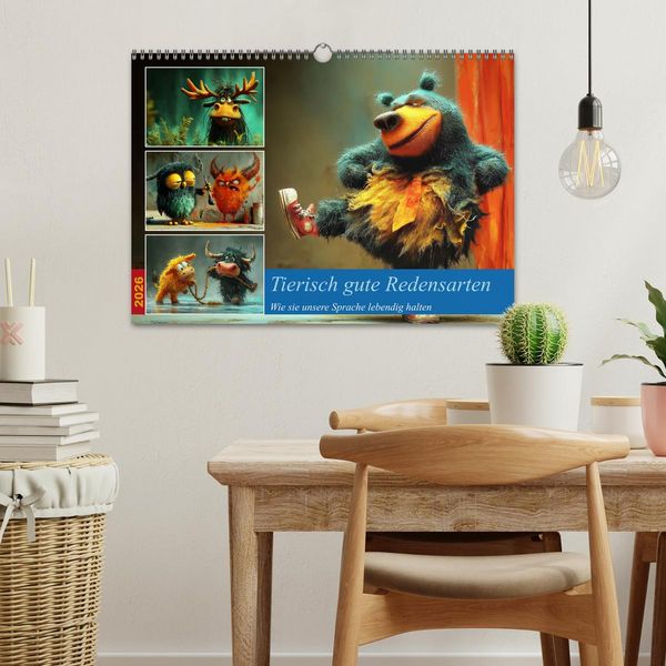 Produktbild: Tierisch gute Redensarten (Wandkalender 2026 DIN A3 quer), CALVENDO Monatskalender