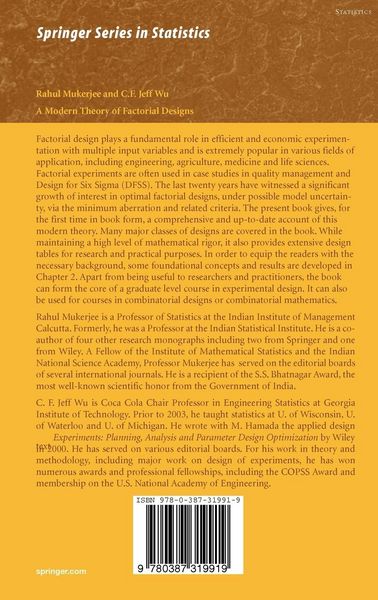 Produktbild: A Modern Theory of Factorial Design