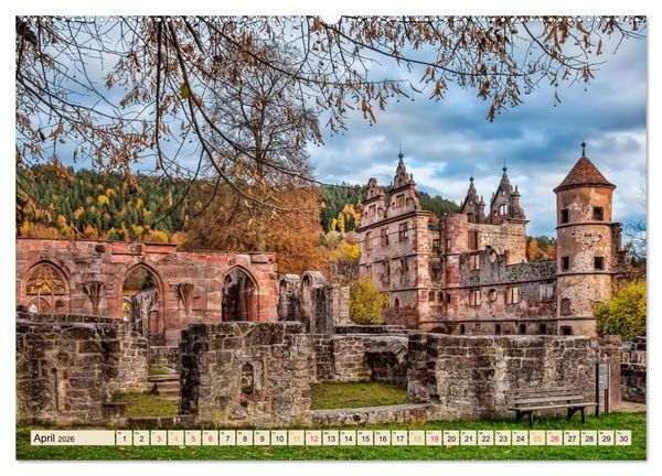 Produktbild: Europ&auml;ische Kl&ouml;ster - unverg&auml;ngliche Sch&ouml;nheiten (hochwertiger Premium Wandkalender 2026 DIN A2 quer), Kunstdruck in Hochglanz