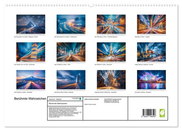 Produktbild: Ber&uuml;hmte Wahrzeichen (hochwertiger Premium Wandkalender 2026 DIN A2 quer), Kunstdruck in Hochglanz
