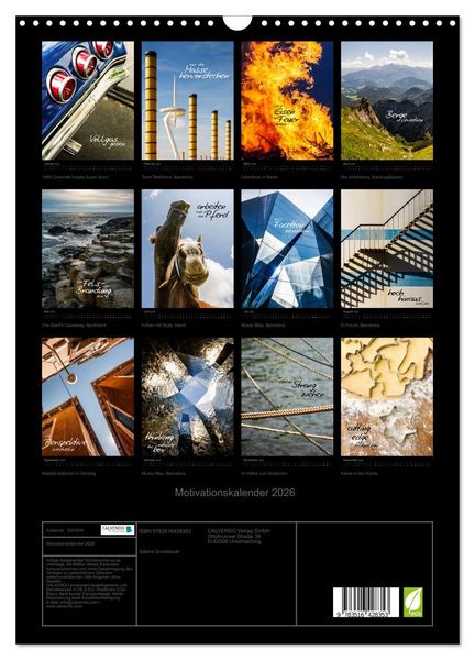 Produktbild: Motivationskalender 2026 (Wandkalender 2026 DIN A3 hoch), CALVENDO Monatskalender