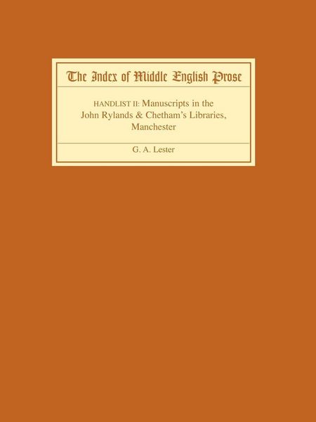 Produktbild: The Index of Middle English Prose