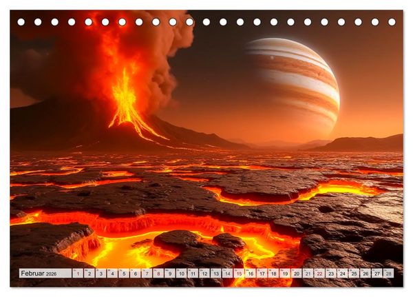 Produktbild: Kosmische Landschaften - Jenseits der Erde (Tischkalender 2026 DIN A5 quer), CALVENDO Monatskalender
