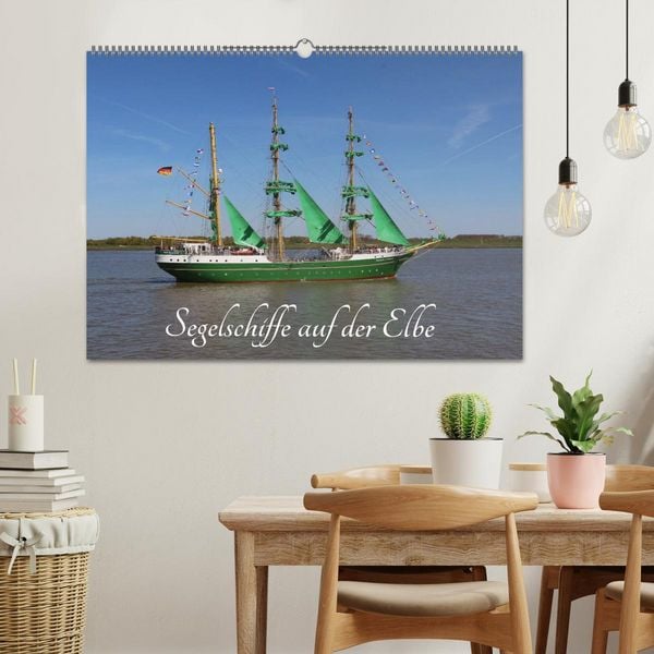 Produktbild: Segelschiffe auf der Elbe (Wandkalender 2026 DIN A2 quer), CALVENDO Monatskalender