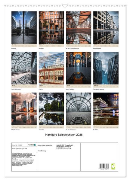 Produktbild: Hamburg Spiegelungen 2026 (Wandkalender 2026 DIN A2 hoch), CALVENDO Monatskalender