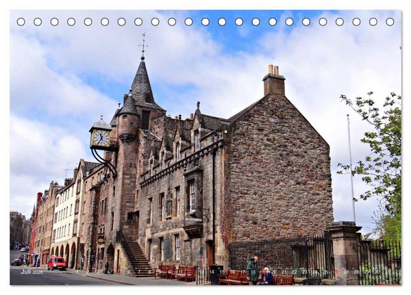 Produktbild: Edinburgh - D&ugrave;n &Egrave;ideann (Tischkalender 2026 DIN A5 quer), CALVENDO Monatskalender