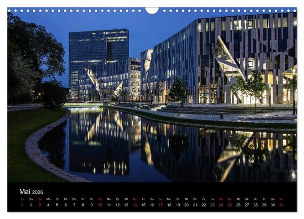 Produktbild: D&uuml;sseldorf - Ansichten am Abend (Wandkalender 2026 DIN A3 quer), CALVENDO Monatskalender
