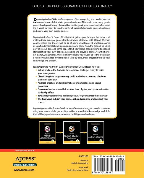 Produktbild: Beginning Android 4 Games Development