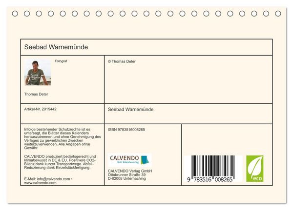 Produktbild: Seebad Warnem&uuml;nde (Tischkalender 2026 DIN A5 quer), CALVENDO Monatskalender