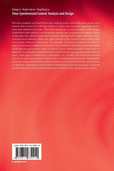 Produktbild: Time-Synchronized Control: Analysis and Design
