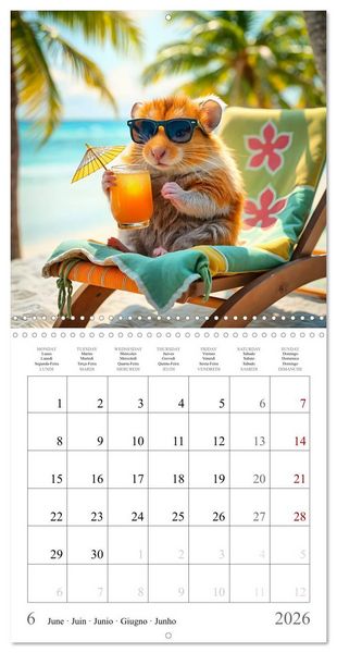 Produktbild: On holiday with AI hamsters (Wall Calendar 2026 12 &times; 12 Inch) CALVENDO 12 Month Wall Calendar