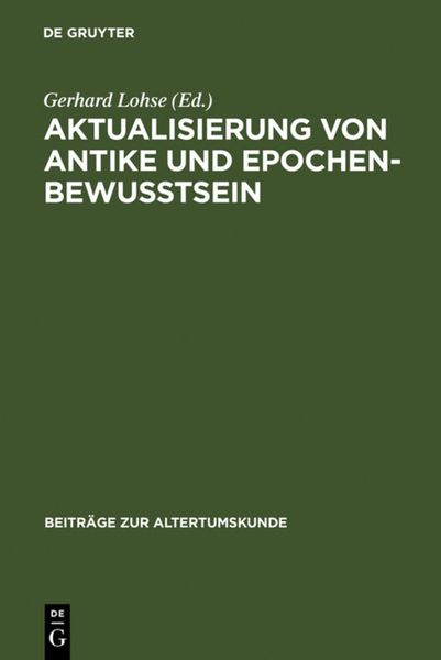 Produktbild: Aktualisierung von Antike und Epochenbewusstsein