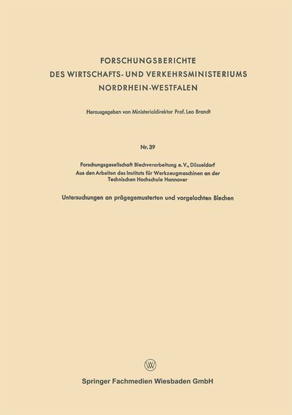Produktbild: Forschungsberichte des Wirtschafts- und Verkehrsministeriums Nordrhein-Westfalen