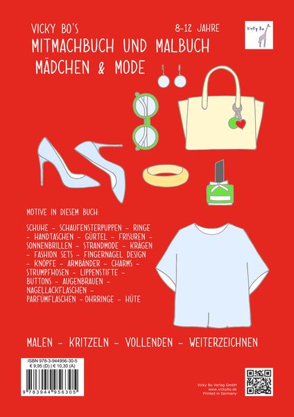 Mitmachbuch und Malbuch - Mädchen & Mode. 8-12 Jahre
