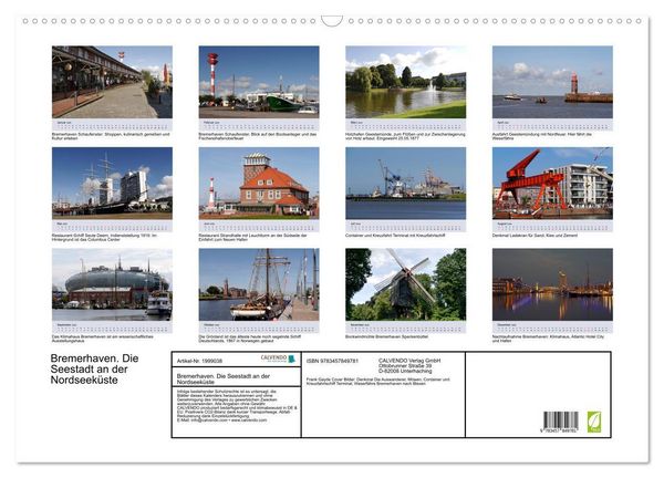 Produktbild: Bremerhaven. Die Seestadt an der Nordseek&uuml;ste (Wandkalender 2026 DIN A2 quer), CALVENDO Monatskalender