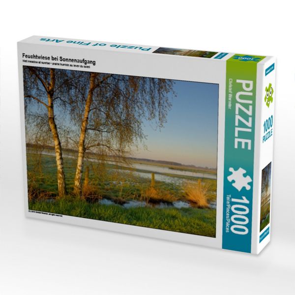 Produktbild: CALVENDO Puzzle Feuchtwiese bei Sonnenaufgang | 1000 Teile Lege-Gr&ouml;&szlig;e 64x48cm Foto-Puzzle f&uuml;r gl&uuml;ckliche Stunden
