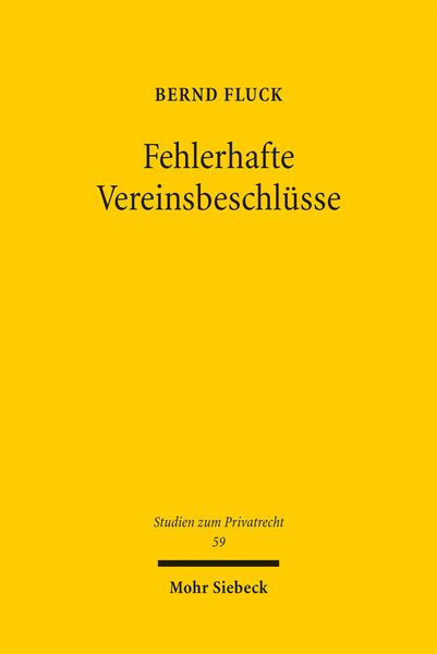 Produktbild: Fehlerhafte Vereinsbeschl&uuml;sse
