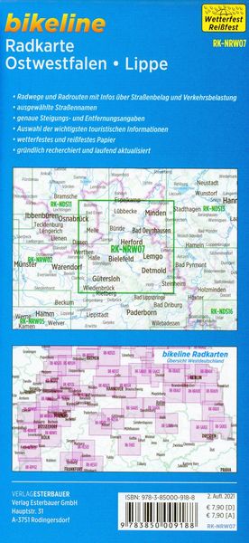 Produktbild: Radkarte Ostwestfalen Lippe 1:75.000 (RK-NRW07)