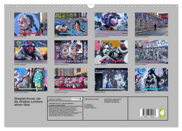 Produktbild: Streetart-Kunst, die die Stra&szlig;en Londons atmen l&auml;sst (Wandkalender 2026 DIN A3 quer), CALVENDO Monatskalender