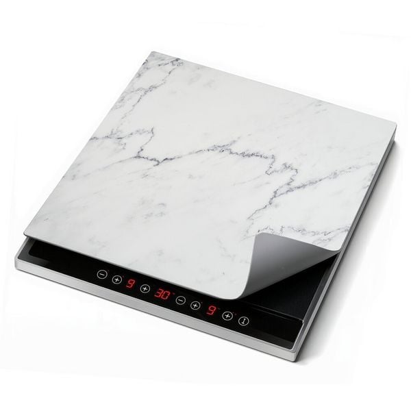 Produktbild: Schutzabdeckmatte Mod. Marmor 60 x 52 cm, hitzebest&auml;ndige Schutzmatte f&uuml;r Kochfelder