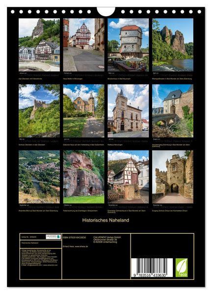 Produktbild: Historisches Naheland (Wandkalender 2026 DIN A4 hoch), CALVENDO Monatskalender