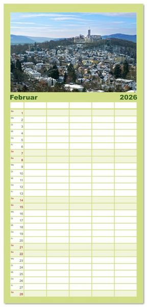 Produktbild: Familienplaner 2026 - Traumsch&ouml;ner Taunus mit 5 Spalten (Wandkalender, 21 x 45 cm) CALVENDO
