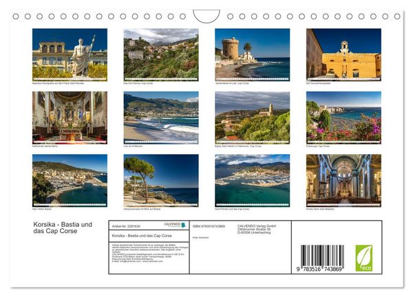 Produktbild: Korsika - Bastia und das Cap Corse (Wandkalender 2026 DIN A4 quer), CALVENDO Monatskalender