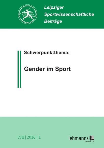 Produktbild: Leipziger Sportwissenschaftliche Beitr&auml;ge