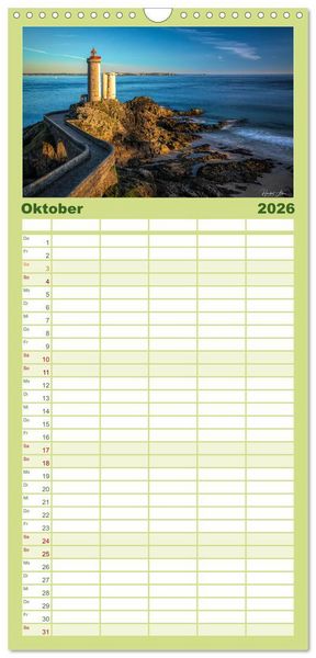 Produktbild: Familienplaner 2026 - Die Bretagne - Frankreichs Perle mit 5 Spalten (Wandkalender, 21 x 45 cm) CALVENDO