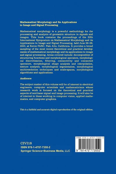 Produktbild: Mathematical Morphology and Its Applications to Image and Signal Processing