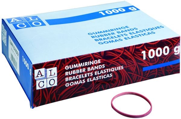 ALCO Gummiringe rot Ø40mm 1000g Schachtel