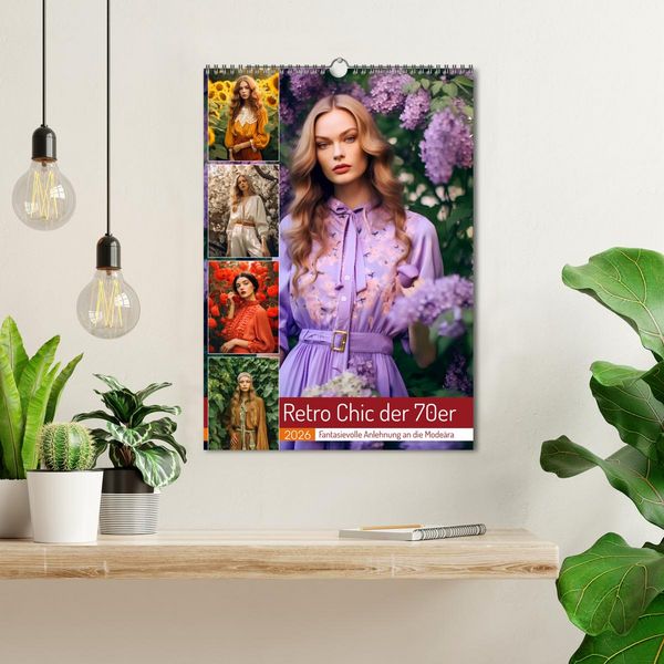 Produktbild: Retro Chic der 70er Retro Chic der 70er Fantasievolle Anlehnung an die Mode&auml;ra (Wandkalender 2026 DIN A3 hoch), CALVENDO Monatskalender