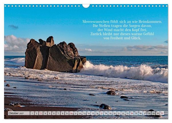 Produktbild: Momente am Meer mit Lyrik (Wandkalender 2027 DIN A3 quer), CALVENDO Monatskalender
