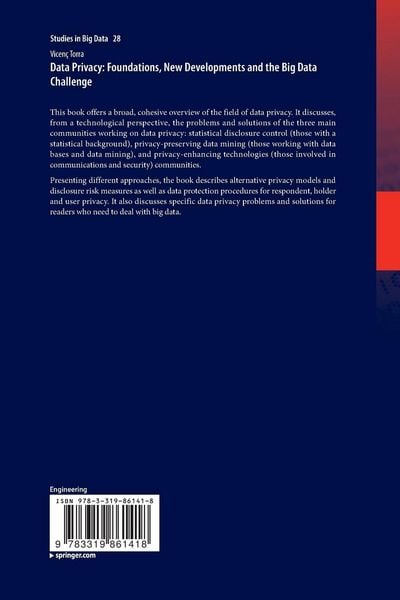 Produktbild: Data Privacy: Foundations, New Developments and the Big Data Challenge