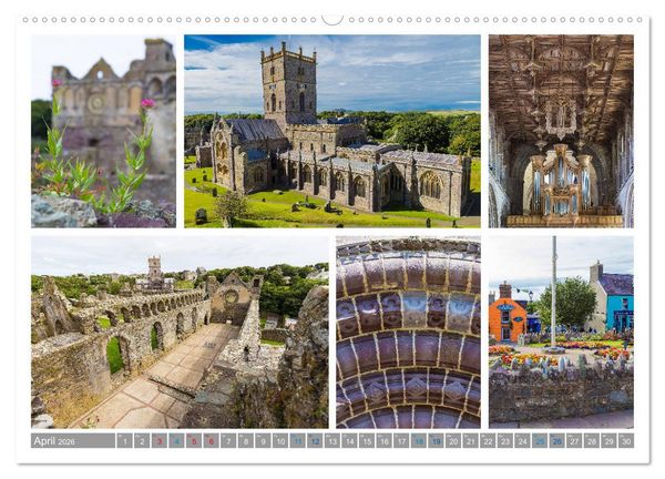 Produktbild: Sehnsucht Wales - Collagen eines Landes (Wandkalender 2026 DIN A2 quer), CALVENDO Monatskalender