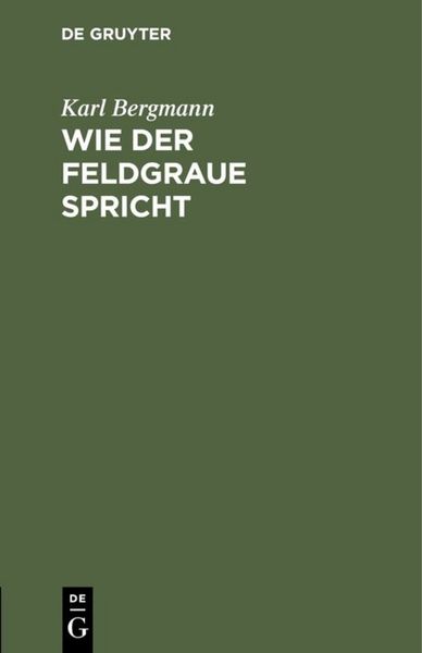 Produktbild: Wie der Feldgraue spricht