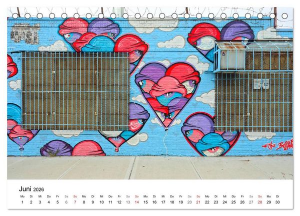 Produktbild: Brooklyn Street Art (Tischkalender 2026 DIN A5 quer), CALVENDO Monatskalender