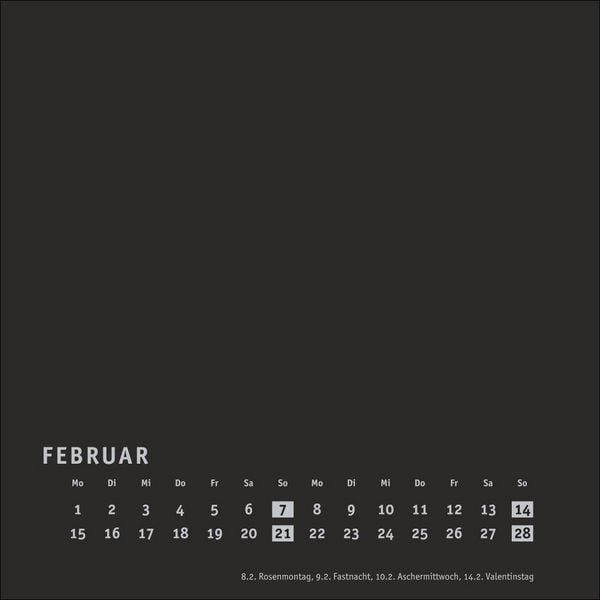 Produktbild: Premium-Bastelkalender schwarz klein 2027