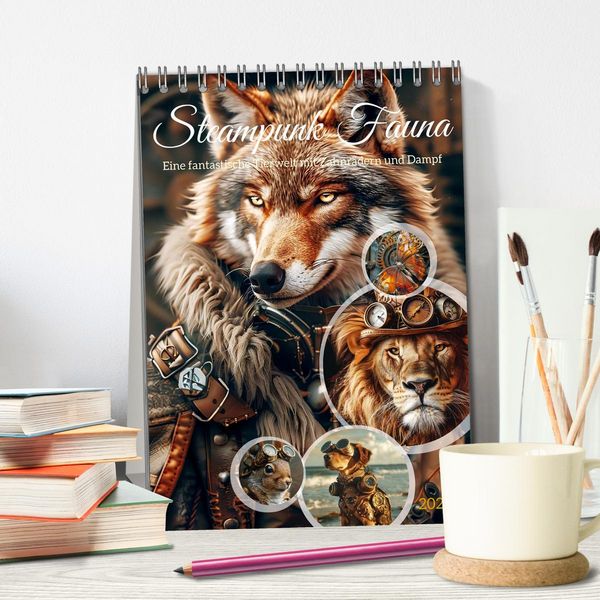 Produktbild: Steampunk Fauna (Tischkalender 2026 DIN A5 hoch), CALVENDO Monatskalender