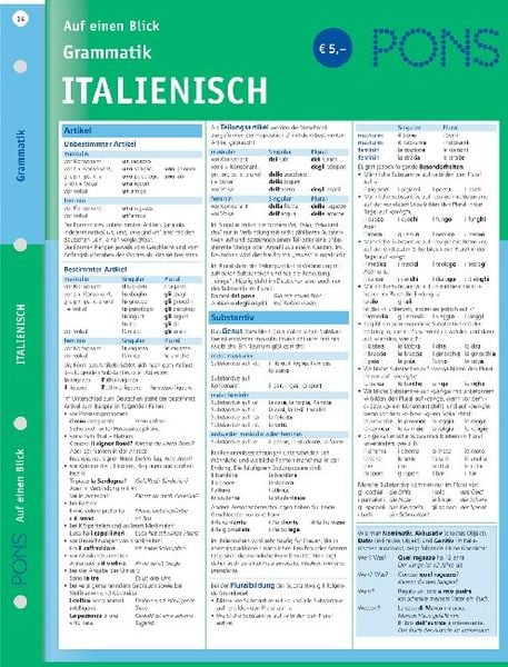 Produktbild: PONS Grammatik auf einen Blick. Italienisch