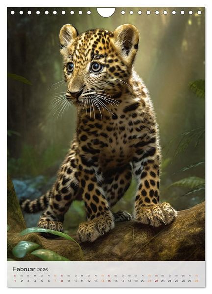 Produktbild: Wilde Tierkinder (Wandkalender 2026 DIN A4 hoch), CALVENDO Monatskalender