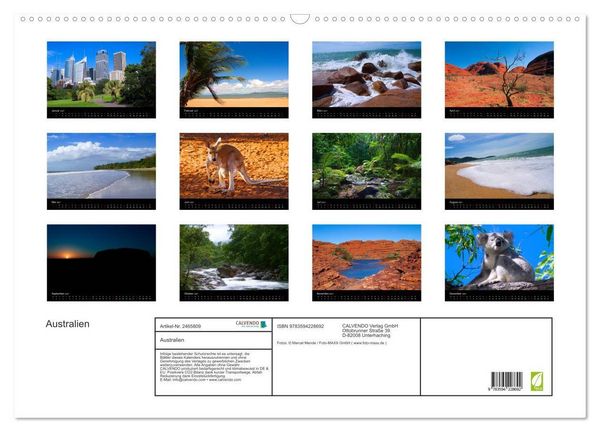Produktbild: Australien (Wandkalender 2027 DIN A2 quer), CALVENDO Monatskalender